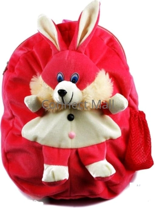 DP BAG Polyster  Solid Rabbit Character 1 Compartment Fit for School/Picnic/Bagpack of Kids  Children and Baby -  Free Size,  Red, Velvet, Pack of1